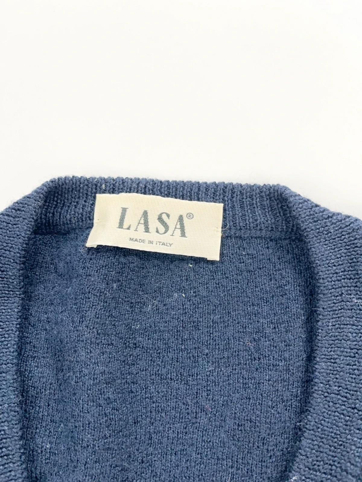 LASA Vintage Knit Jumper Navy Pattern