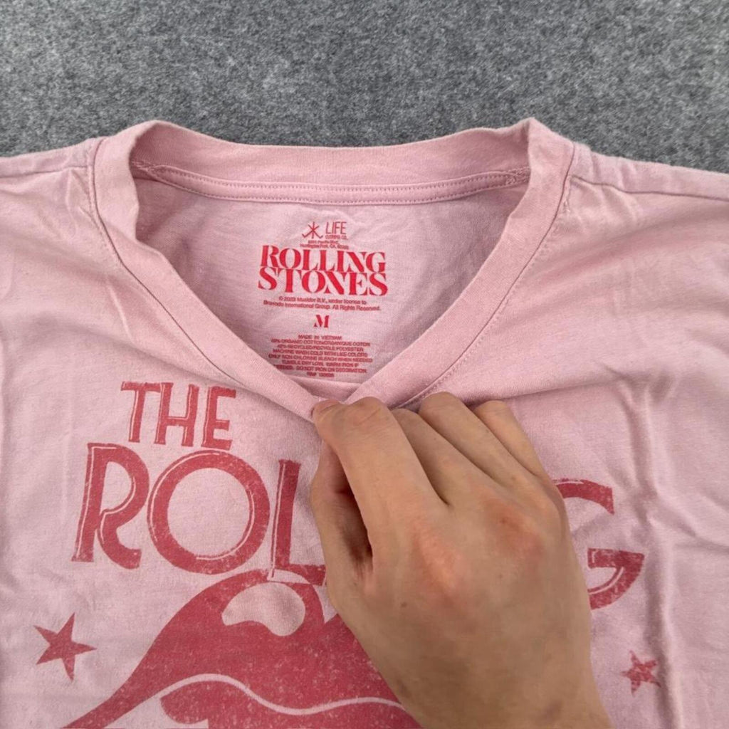 Pink Rolling Stones graphic tee