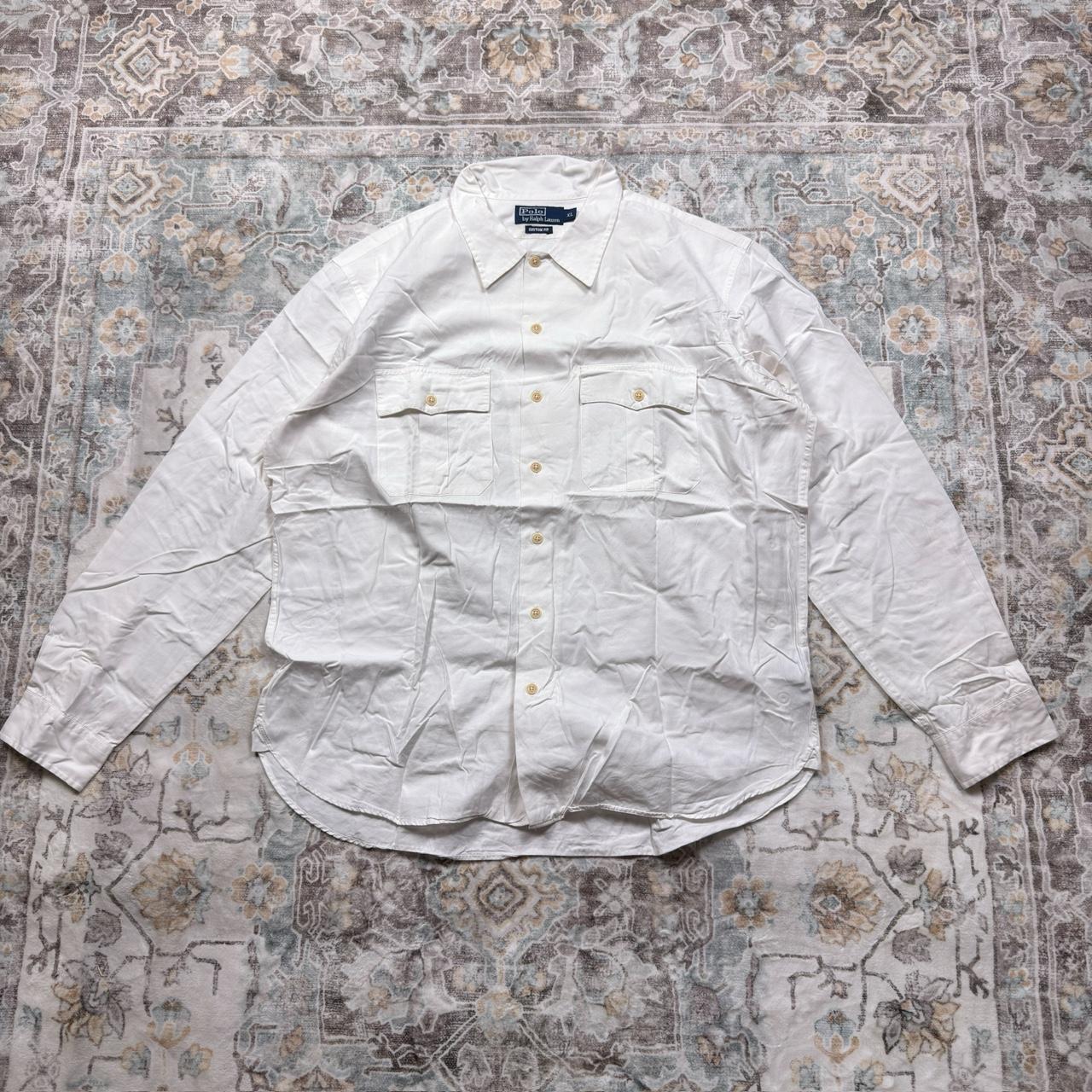 Polo Ralph Lauren Custom Fit Button-up Long-sleeved Shirt in White Size XL