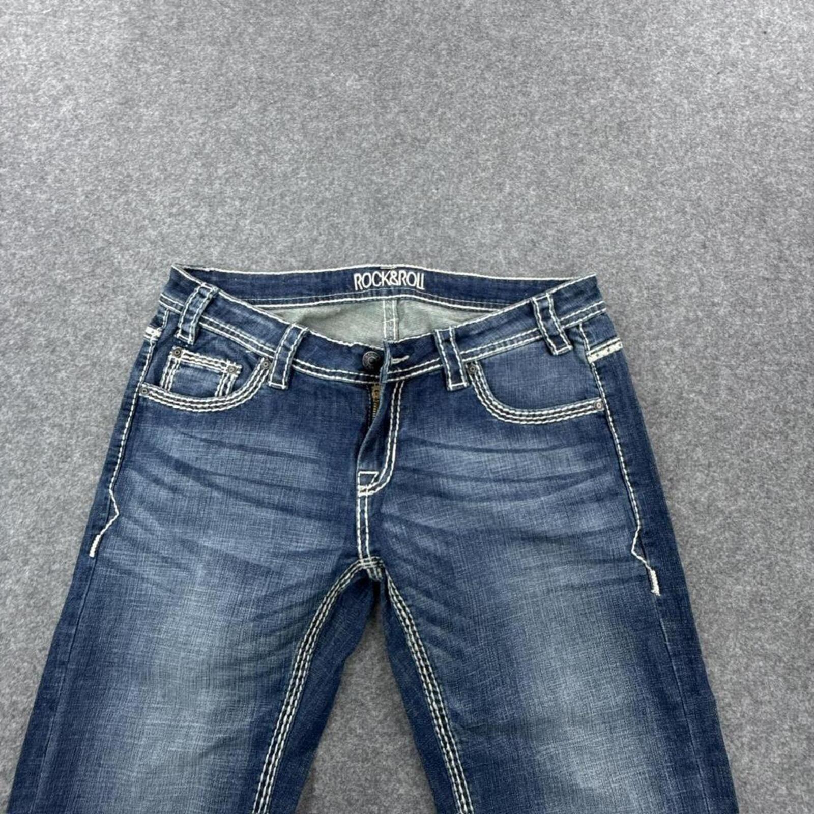 Blue Rock & Roll Cowgirl women's Y2K low-waist bootcut jeans #bootcutjeans