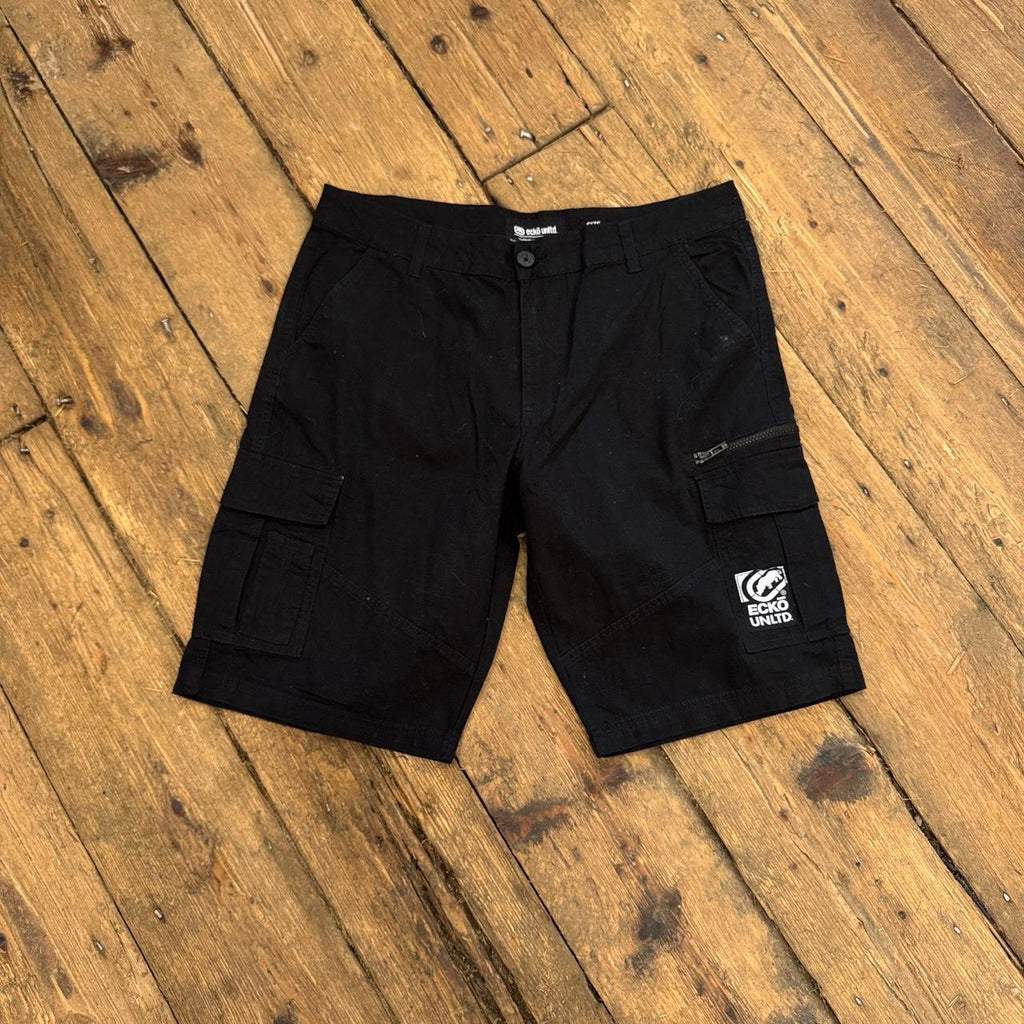 Ecko Unltd Black Cargo Shorts W34