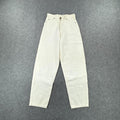 White corduroy straight leg trousers