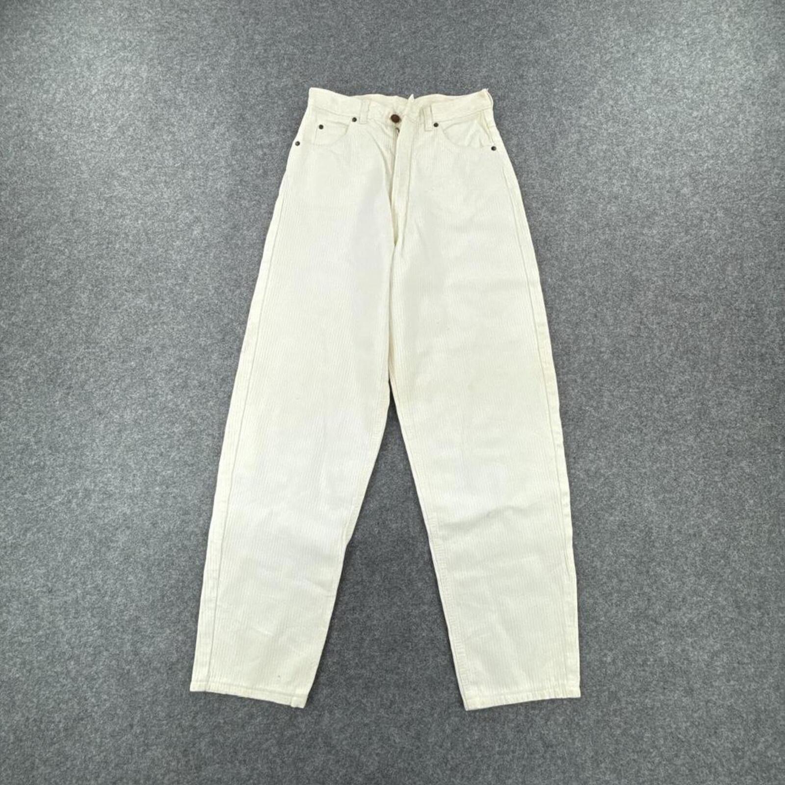 White corduroy straight leg trousers