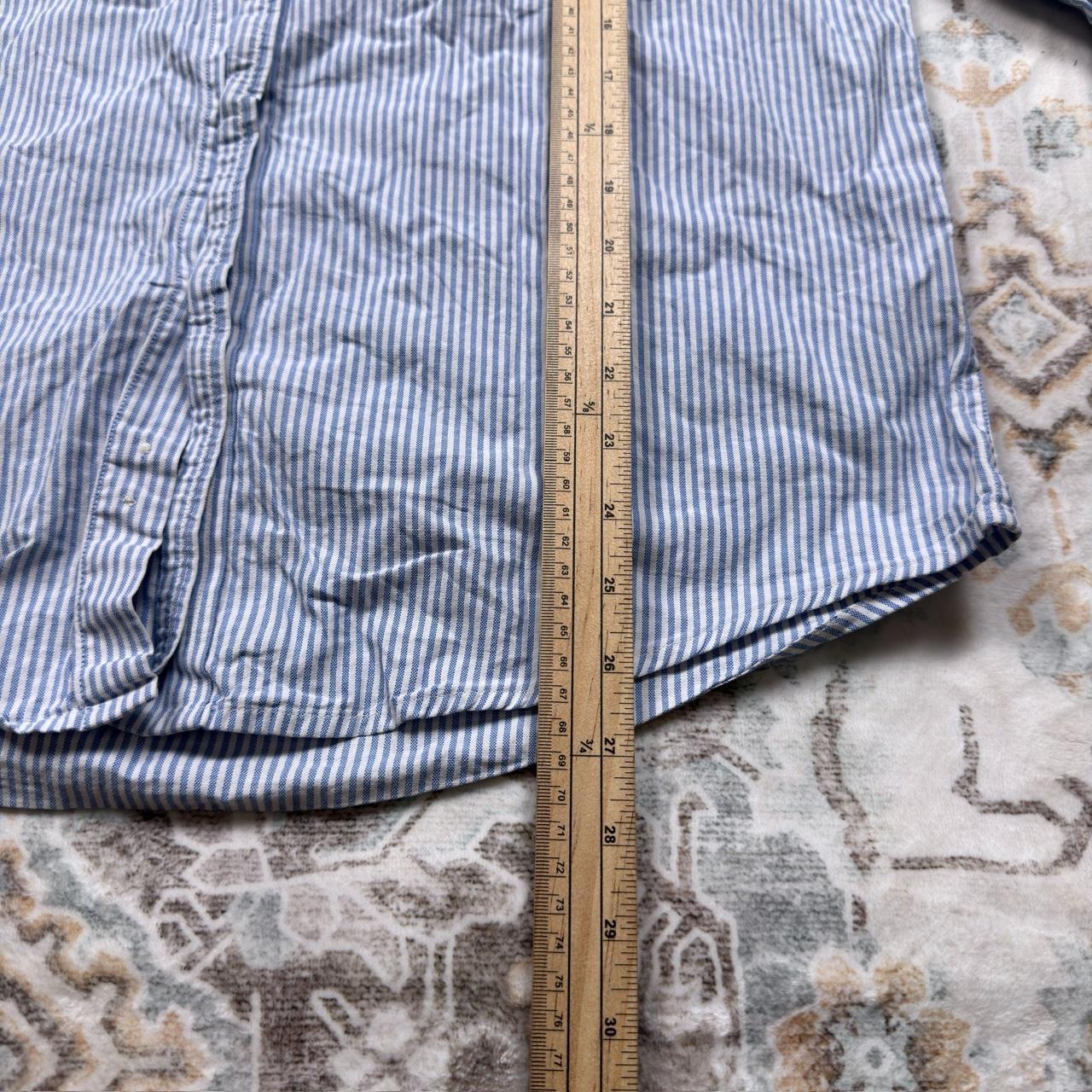 Tommy Hilfiger Striped Long-sleeved Button-up Shirt in Light Blue Size S