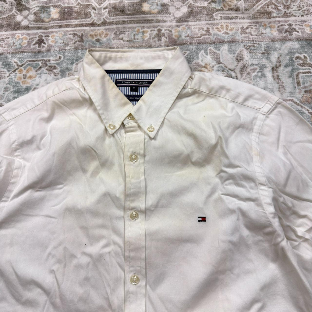 Tommy Hilfiger Long-sleeved Button-up Shirt in White Size M