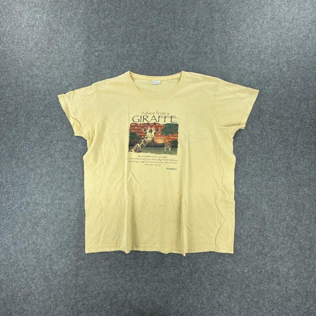 Yellow vintage 90s Giraffe graphic tee