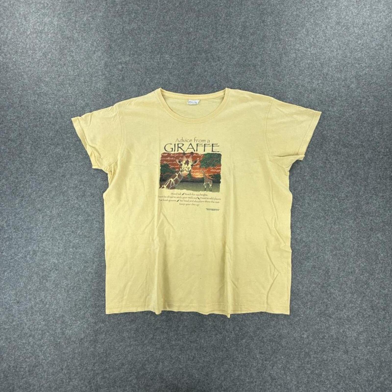 Yellow vintage 90s Giraffe graphic tee