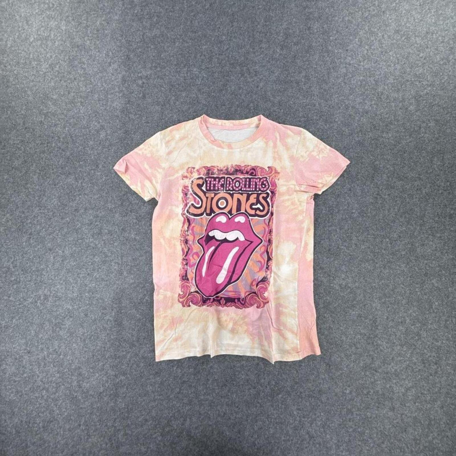 Pink and purple Rolling Stones tie dye tee #grunge