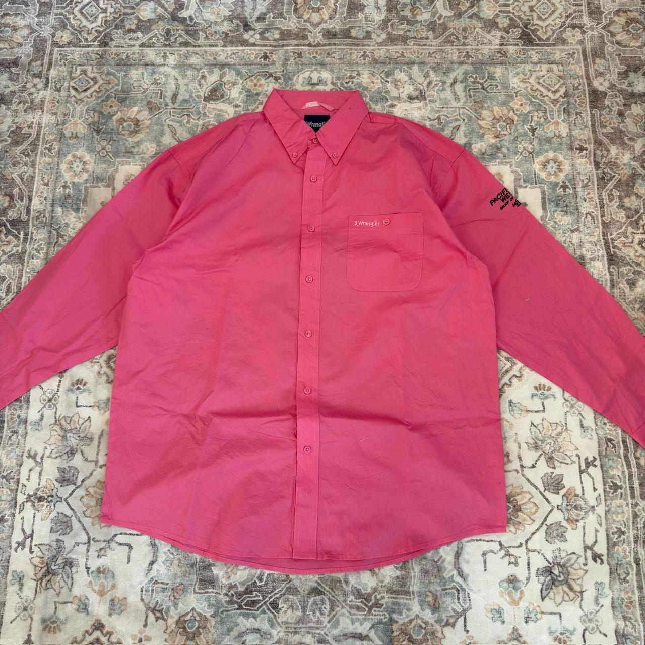 Wrangler Hot Pink Button-up Long-sleeved Shirt Size XL