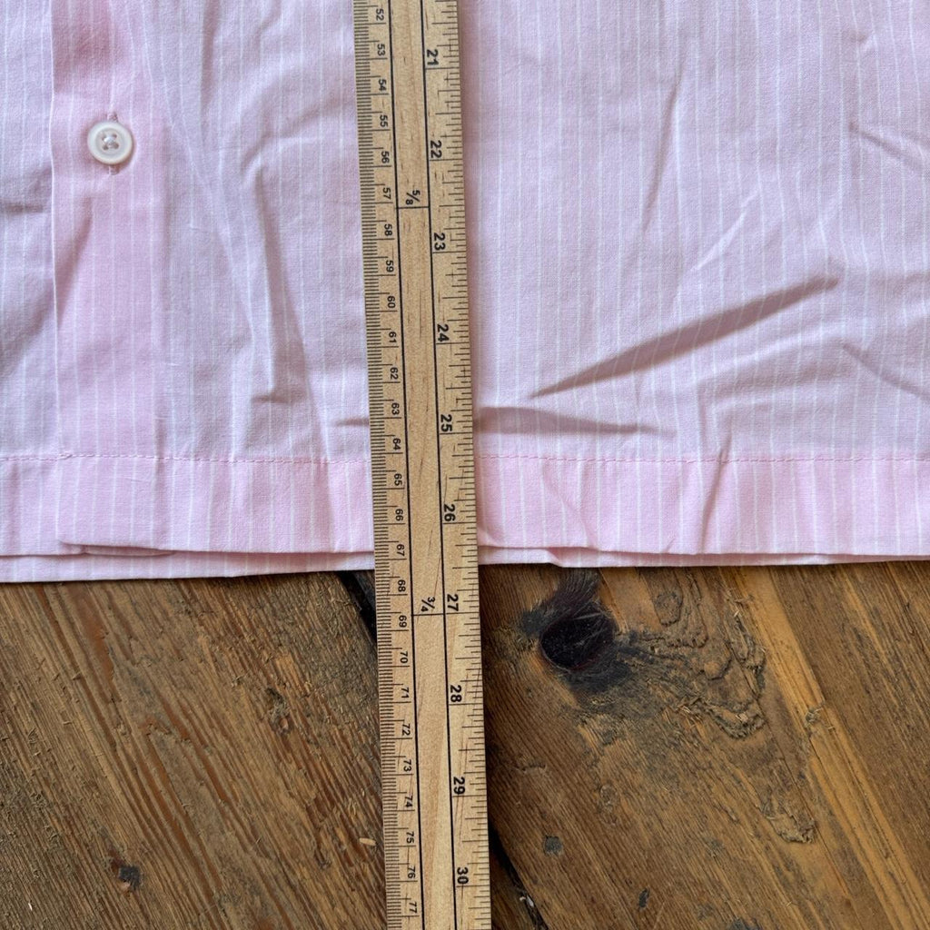 Zara Fleurs Joujours Button-up Shirt in Pink with Green Embroidery Size M