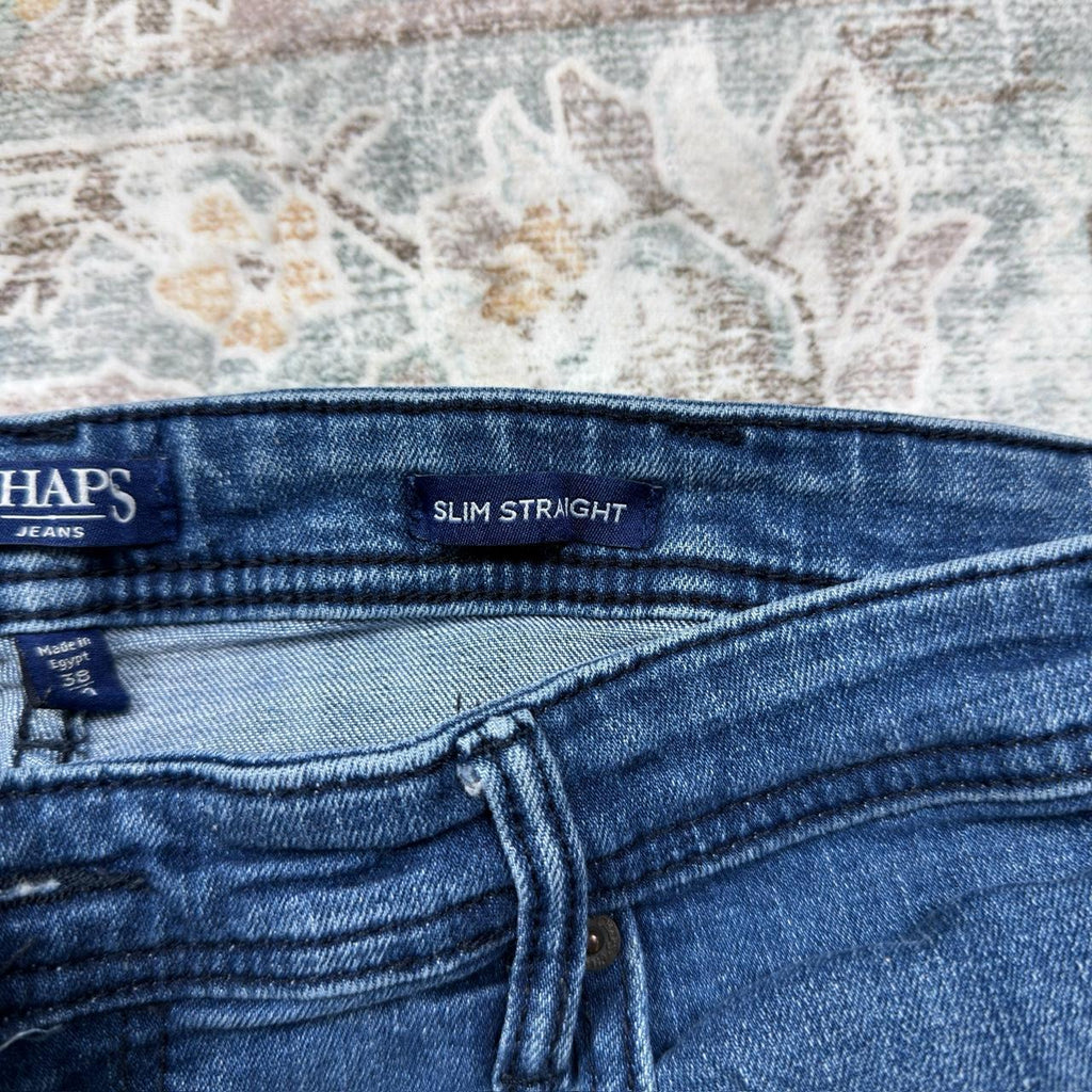 Chaps Slim Straight Medium Wash Blue Jeans W38 L30