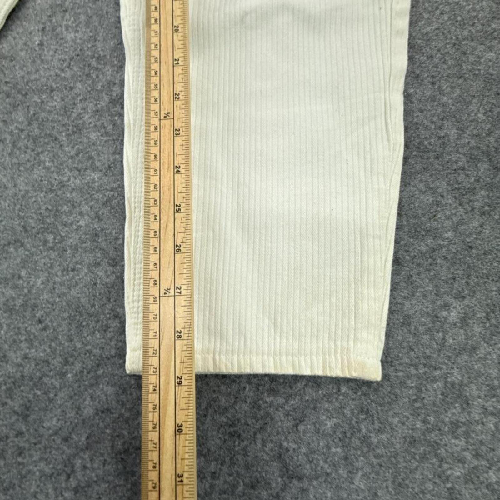 White corduroy straight leg trousers