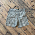 Redhead Khaki and Green Plaid Cargo Shorts W38