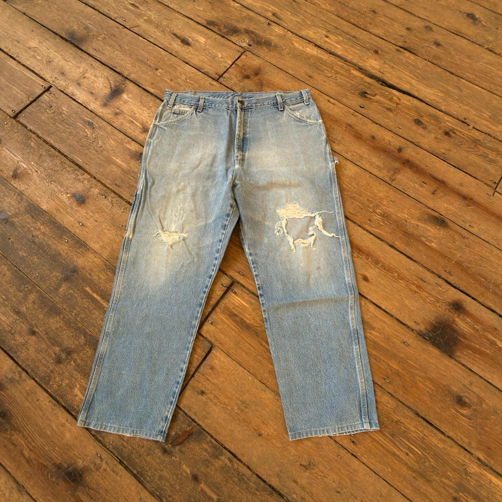 Dickies Distressed Light Wash Carpenter Jeans W39