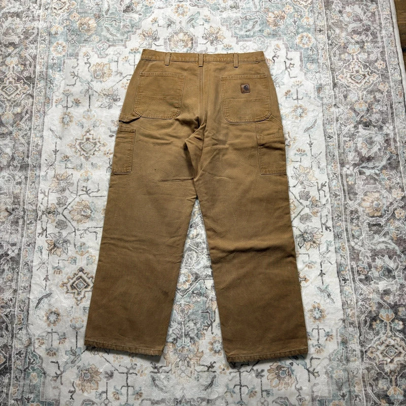 Carhartt Dungaree Fit Light Brown Carpenter Trousers W36 L30