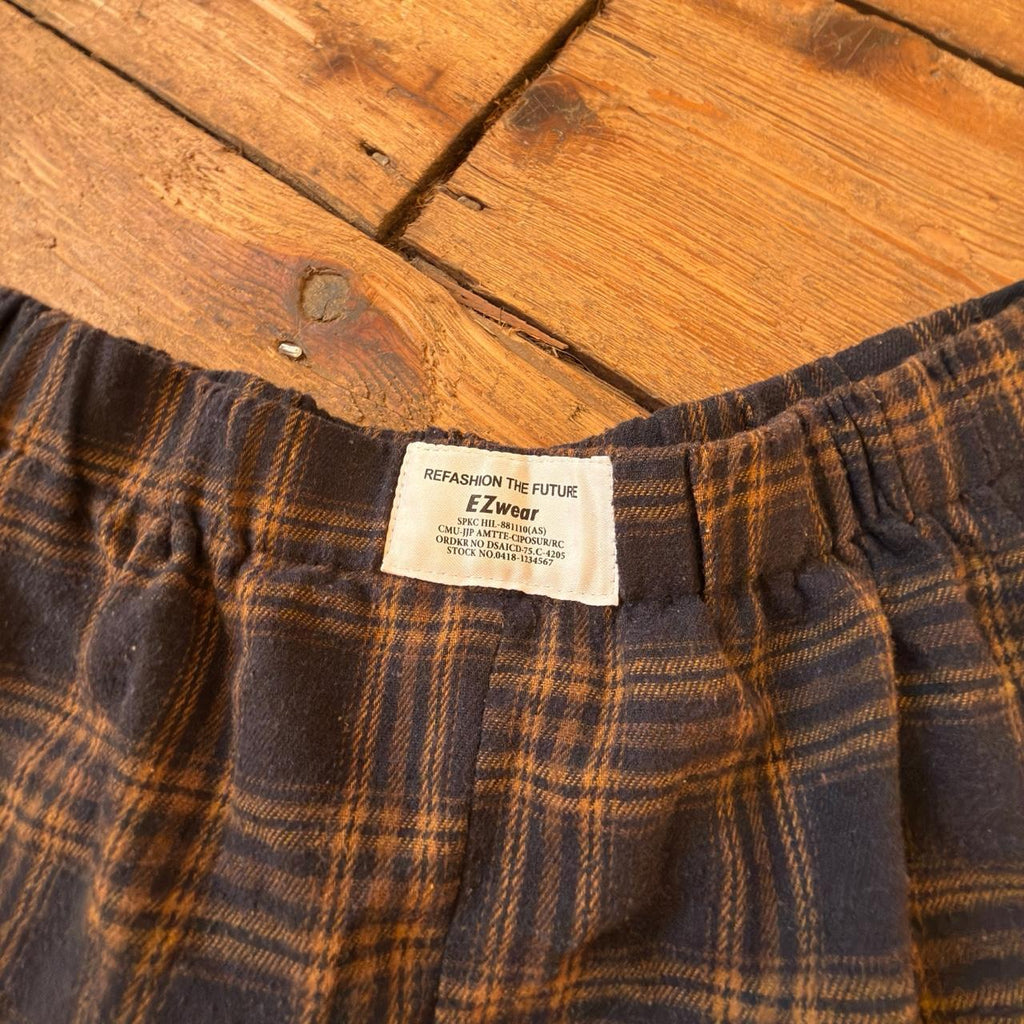 EZwear Brown and Navy Plaid Shorts Size M