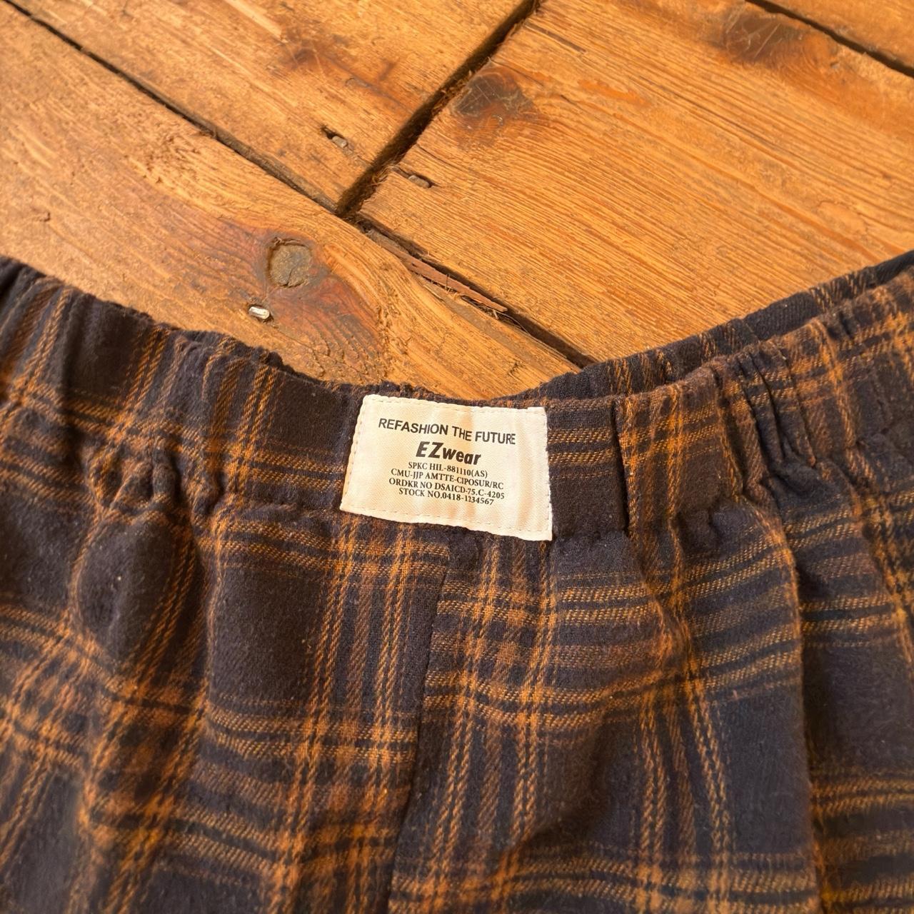 EZwear Brown and Navy Plaid Shorts Size M