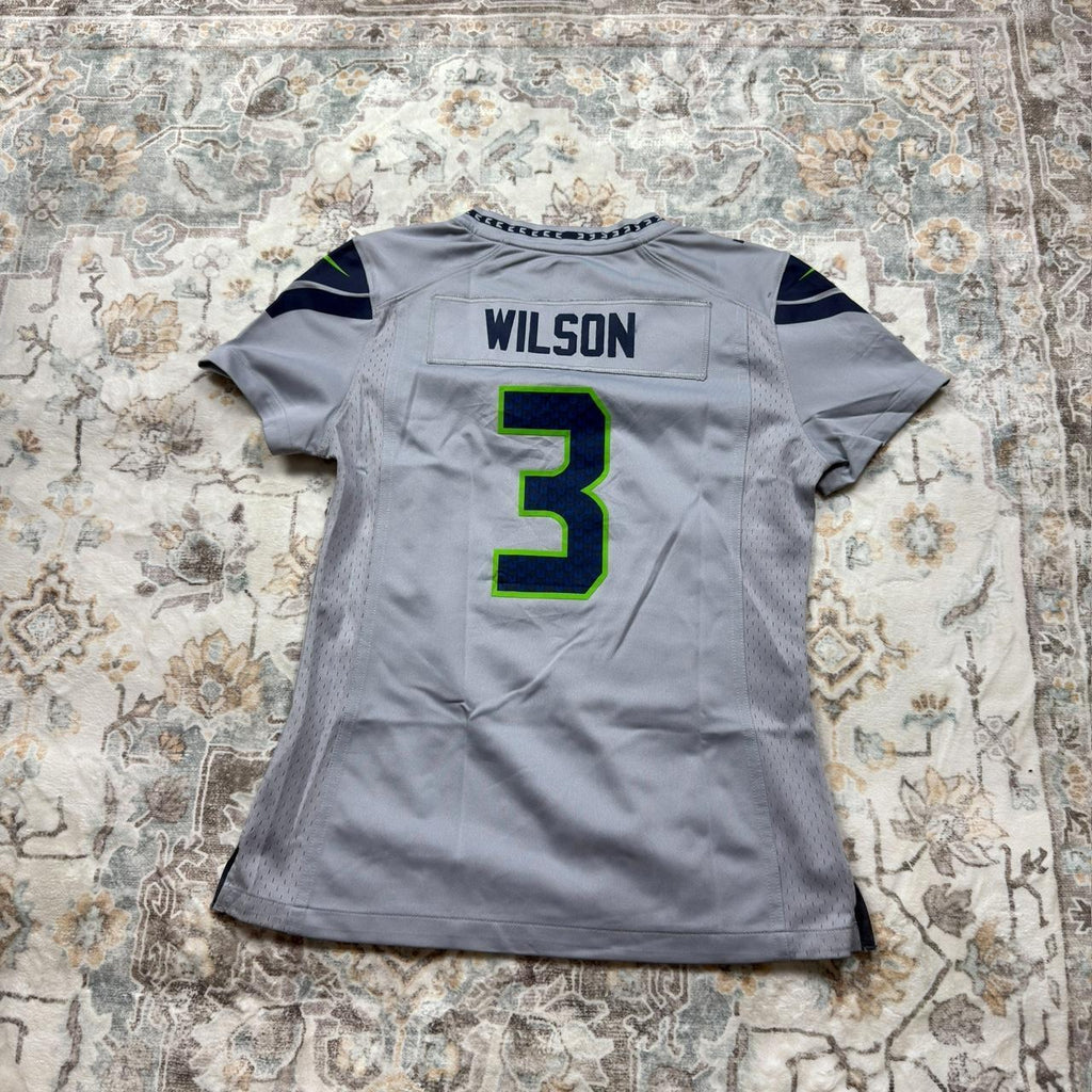 Nike NFL Russell Wilson Super Bowl Seahawks Jersey in Gray Size S