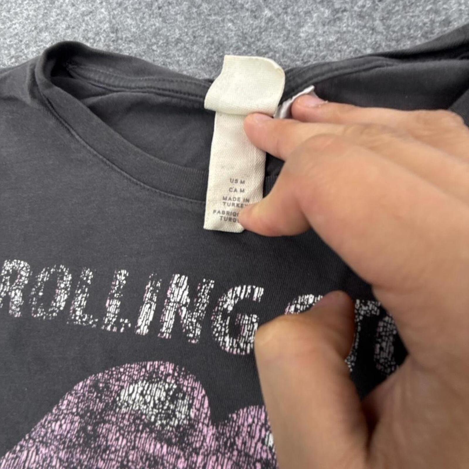 Rolling Stones 1975 US Tour black cotton tee