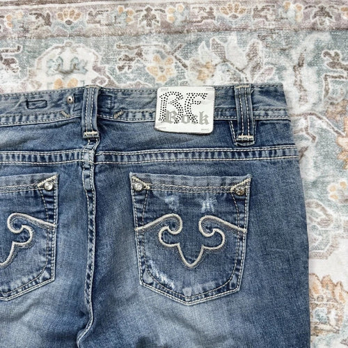Be Rock Y2K Light Wash Skinny Jeans with Embroidered Pockets