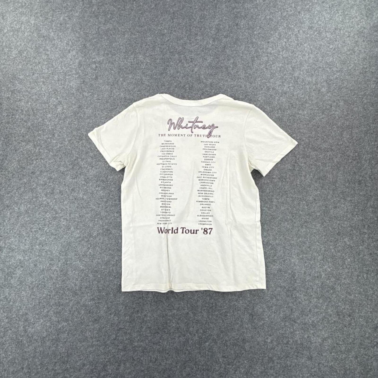 Whitney Houston World Tour 87 white cotton t-shirt