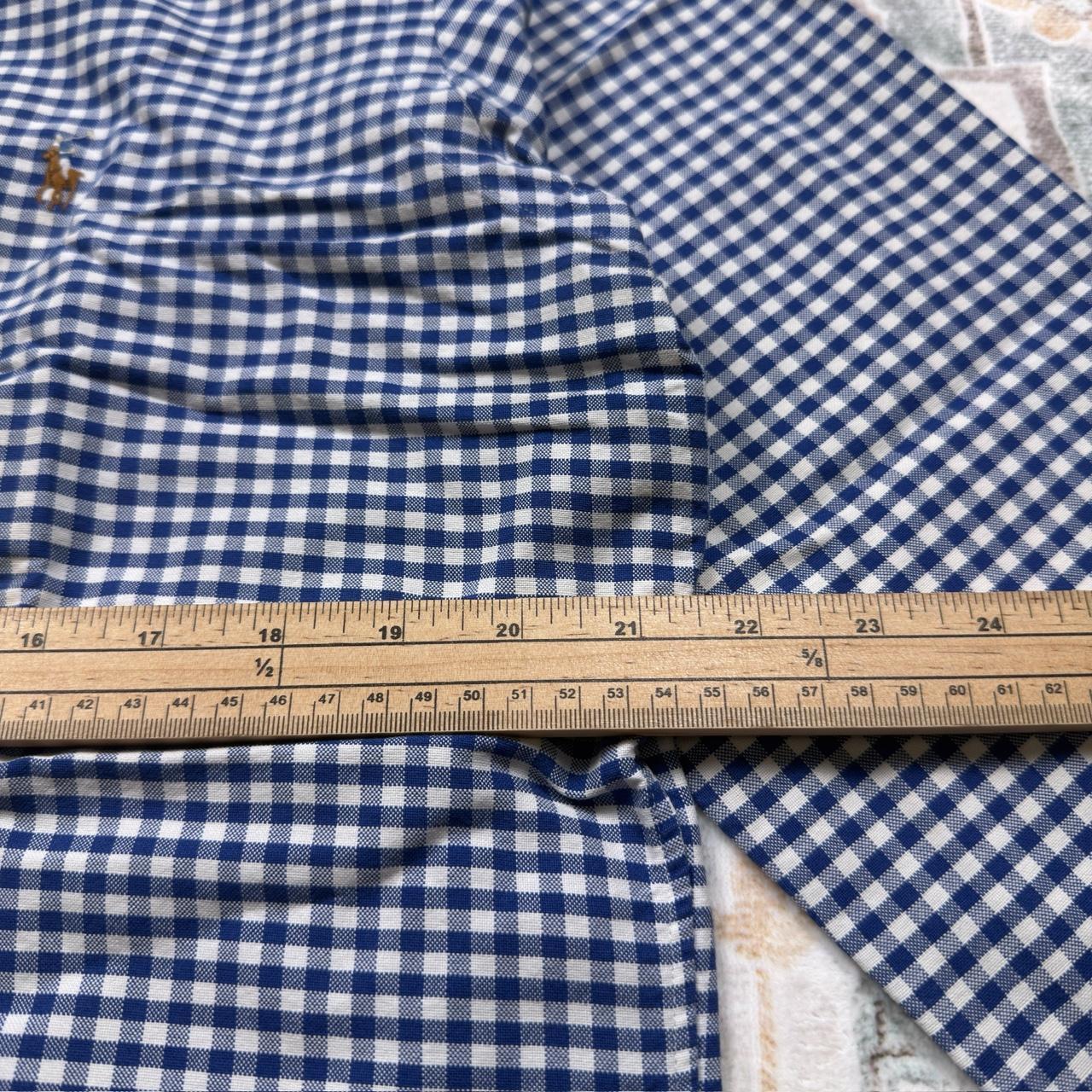 Ralph Lauren Classic Fit Blue Gingham Long-sleeved Button-up Shirt Size M