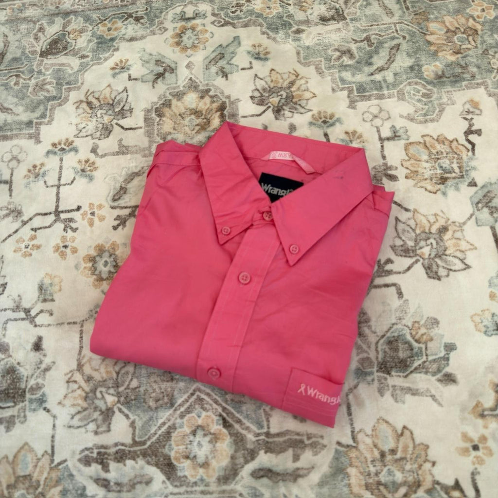 Wrangler Hot Pink Button-up Long-sleeved Shirt Size XL