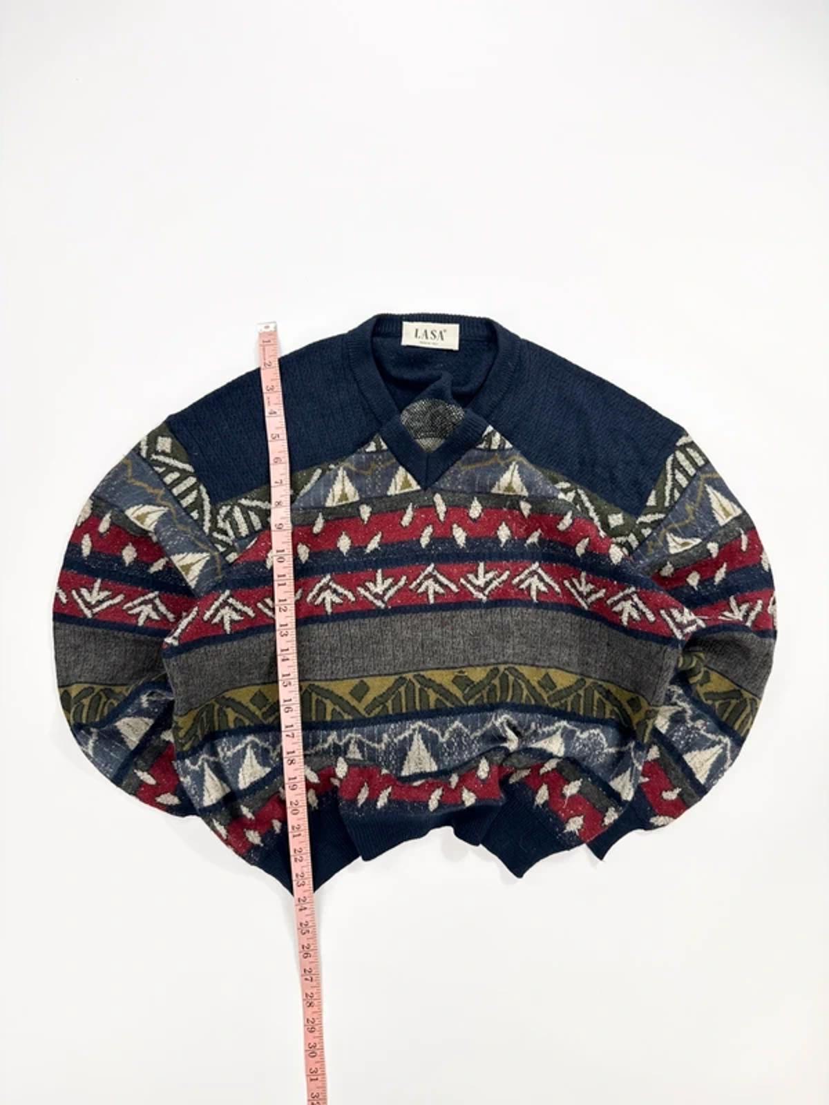 LASA Vintage Knit Jumper Navy Pattern