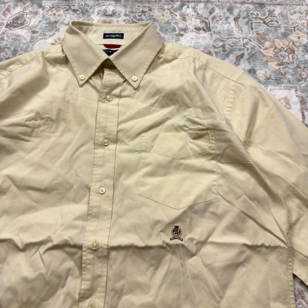 Tommy Hilfiger Yellow Long-sleeved Button-up Shirt Size L