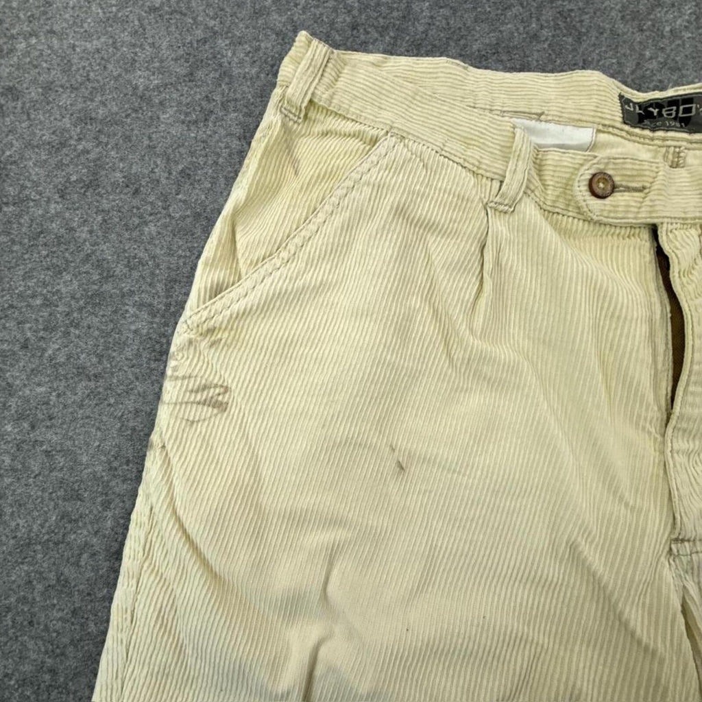 Cream corduroy straight leg trousers