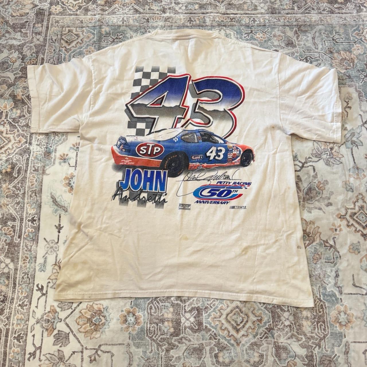 Tultex John Andretti NASCAR Racing T-Shirt in Cream Size XL