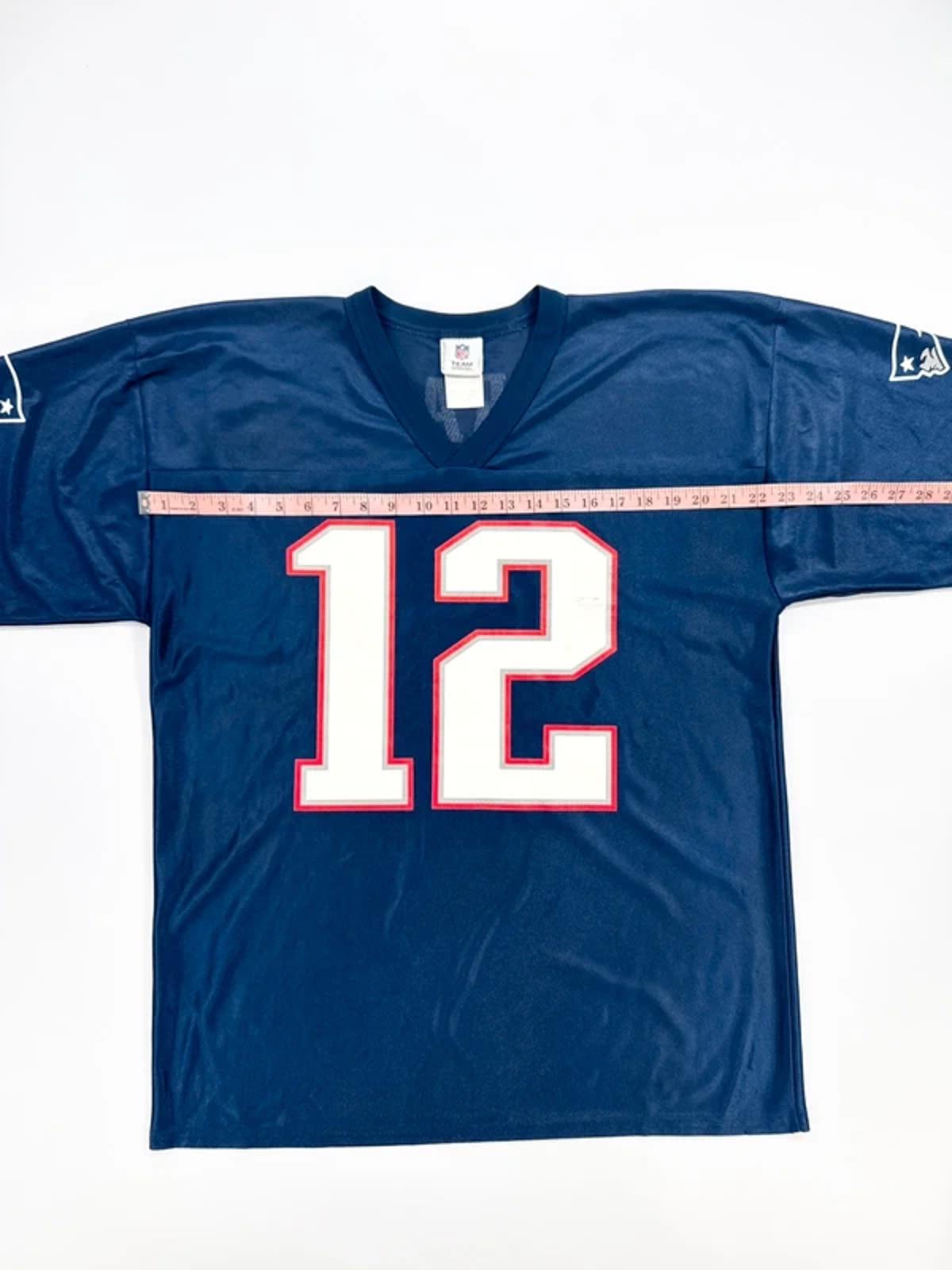Vintage 2000s Tom Brady NFL Patriots 12 Jersey Navy
