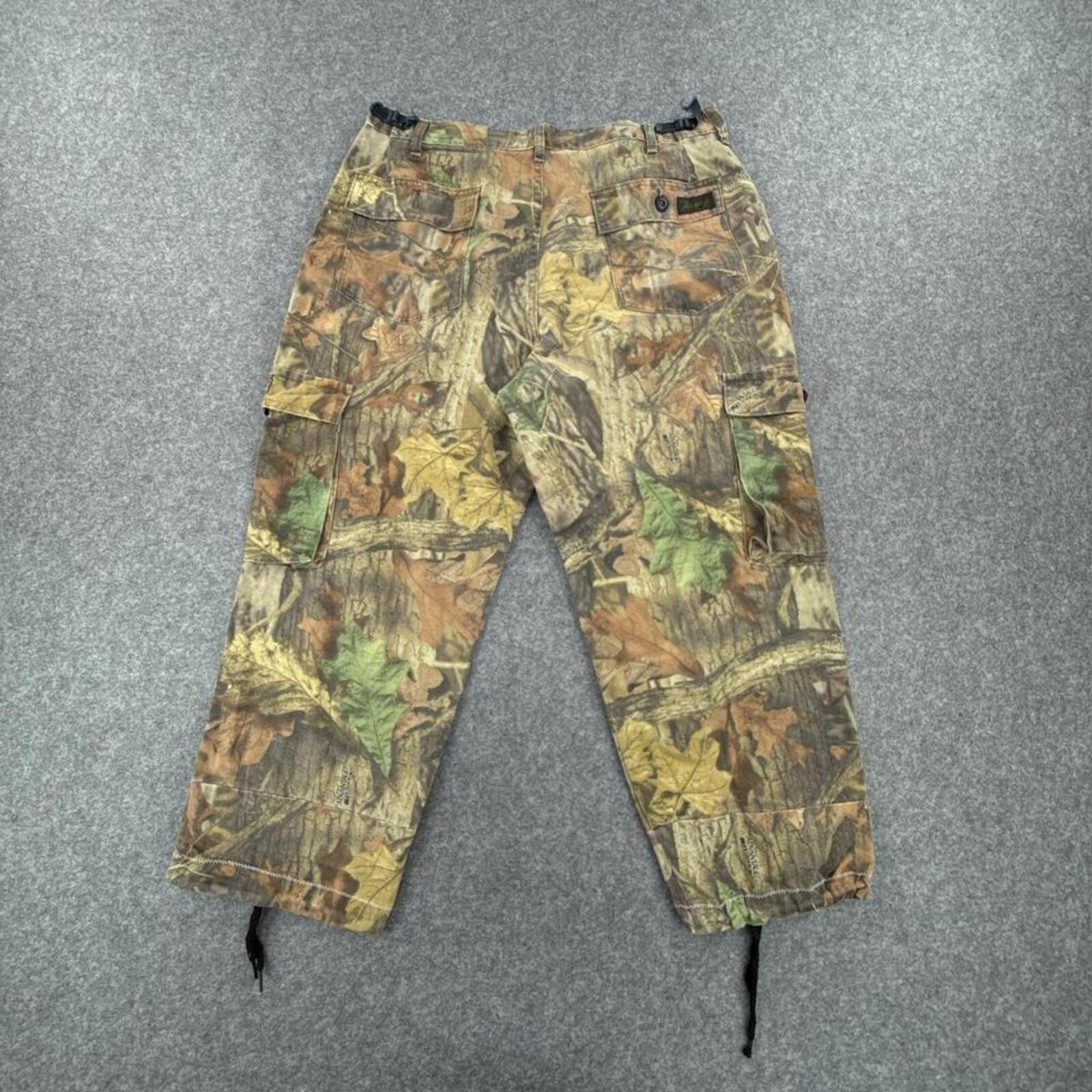 Realtree style camo cargo pants with adjustable drawstrings #camouflage #outdoor