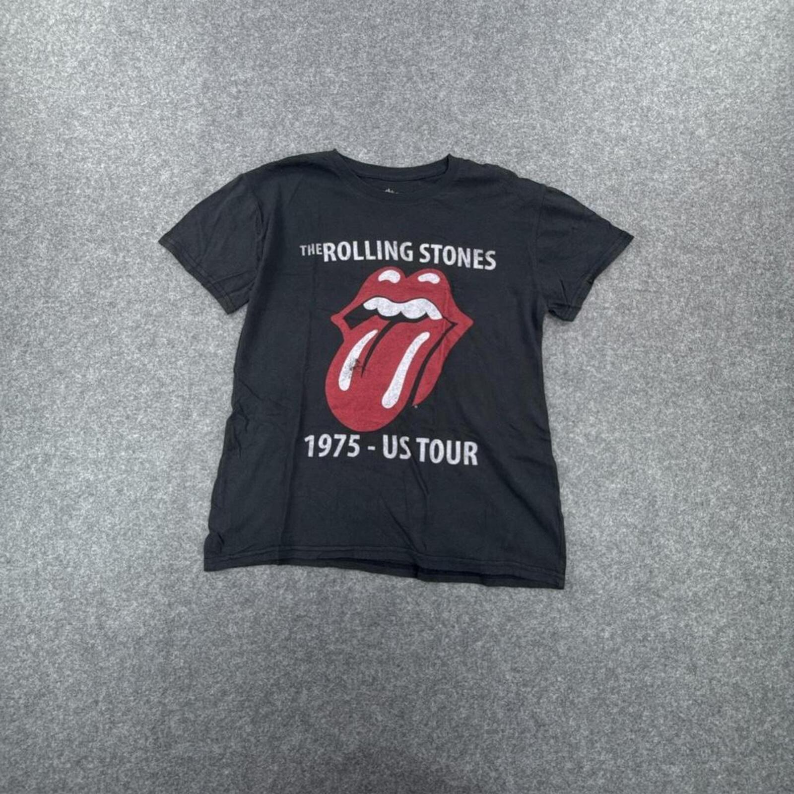 Black Rolling Stones 1975 US Tour T-shirt
