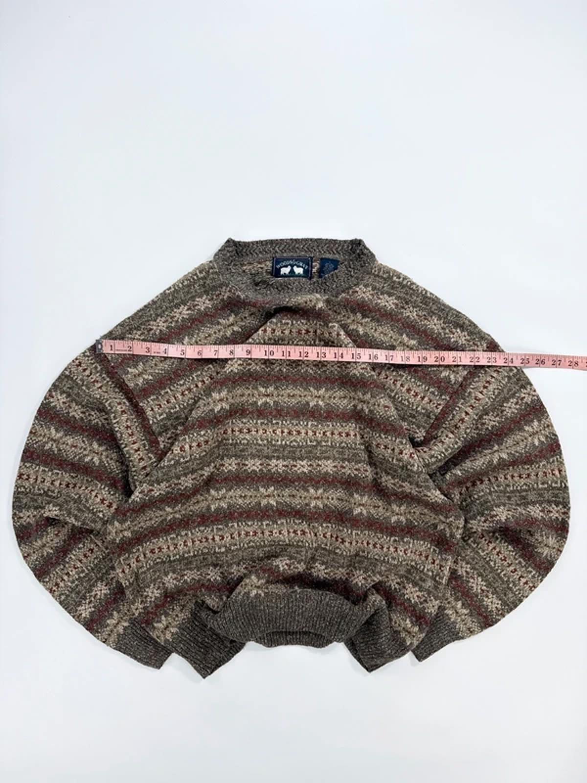 Woods & Gray Vintage Silk Knit Jumper Brown Red Pattern