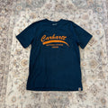 Carhartt Relaxed Fit Navy Blue T-Shirt with Orange Logo Size M