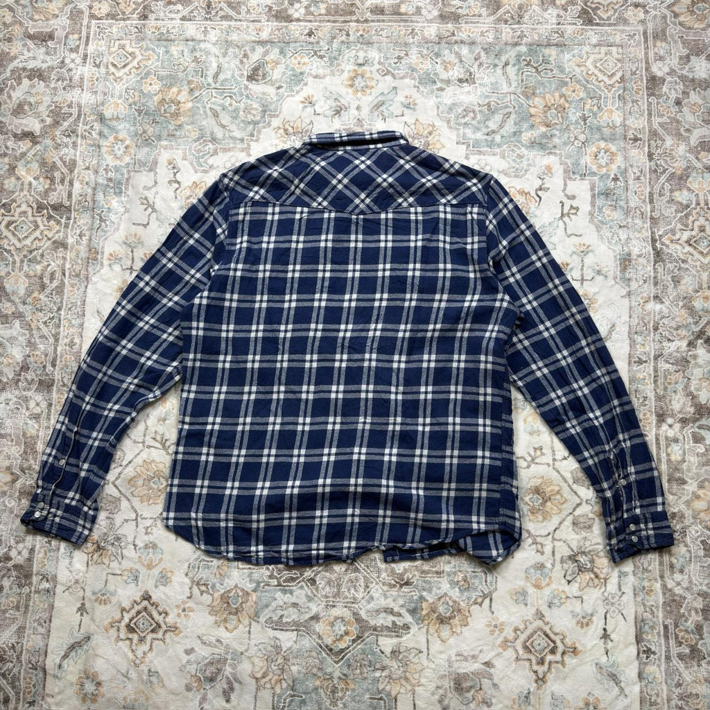 Levi’s Blue and White Checkered Button-up Long-sleeved Shirt Size XXL