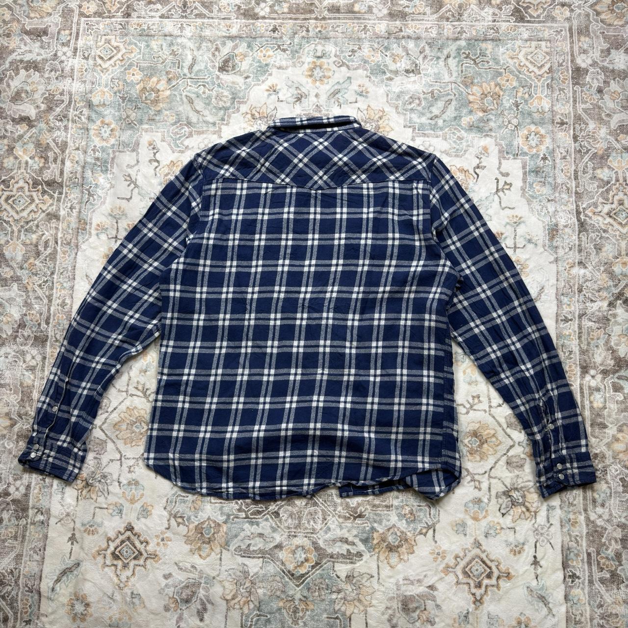Levi’s Blue and White Checkered Button-up Long-sleeved Shirt Size XXL