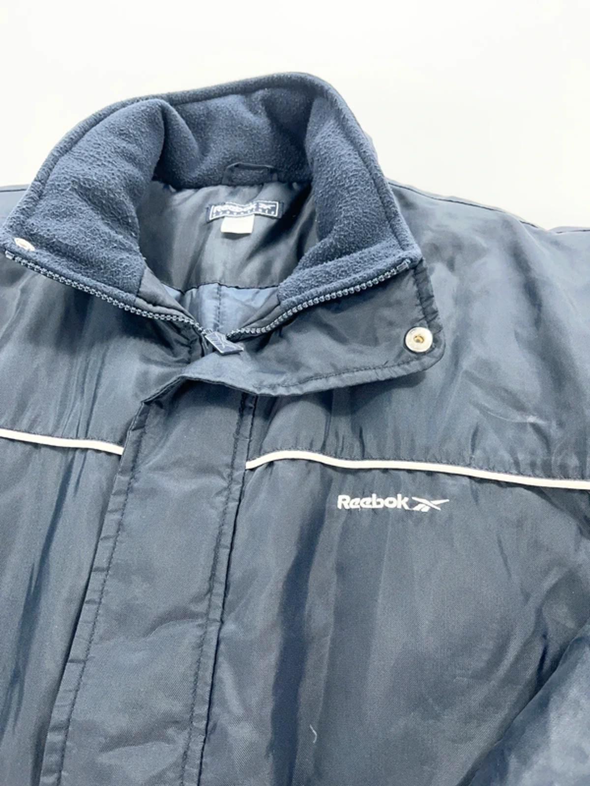 Vintage Y2K Reebok Down Jacket Grey Full Zip