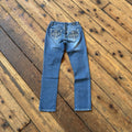 Love Indigo Women’s Y2K Bootcut Jeans with Rhinestone Cross Design Size 4