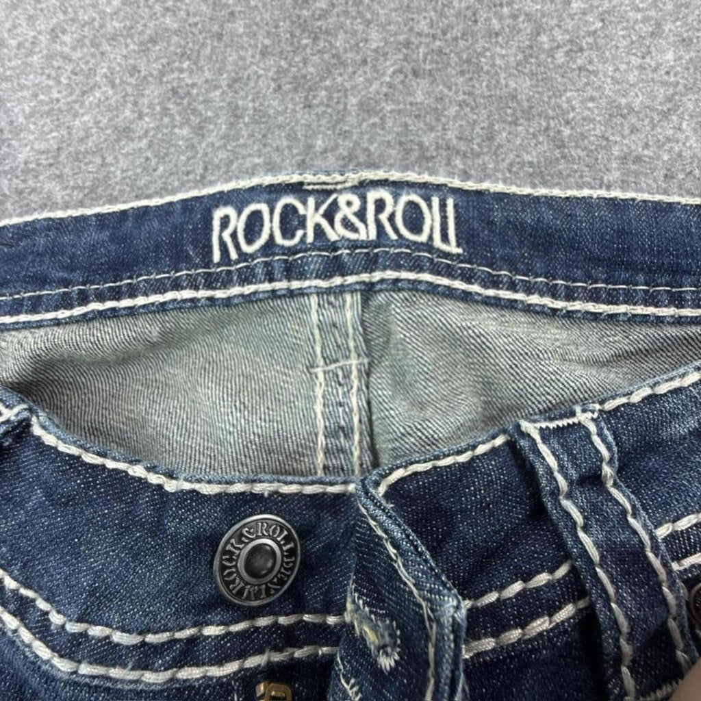 Blue Rock & Roll Cowgirl women's Y2K low-waist bootcut jeans #bootcutjeans