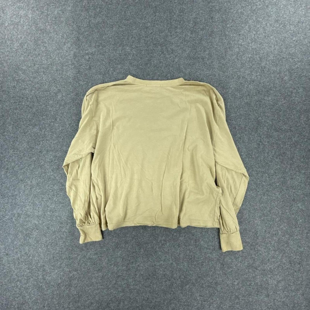 Cream long sleeve graphic tee with Hotrod design