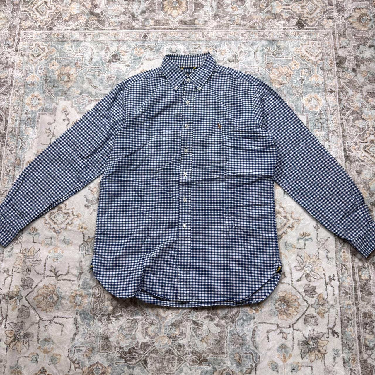 Ralph Lauren Classic Fit Blue Gingham Long-sleeved Button-up Shirt Size M