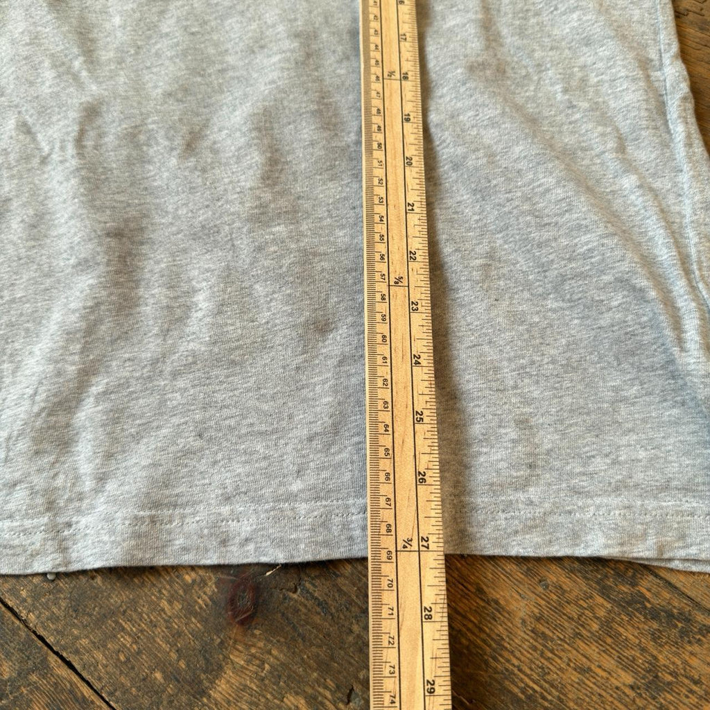 Adidas T-Shirt in Heather Gray with White Stripe Size L