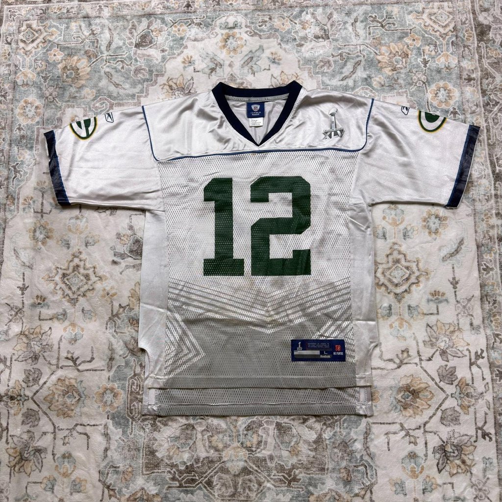 Reebok NFL Aaron Rodgers Jersey in Silver Size L