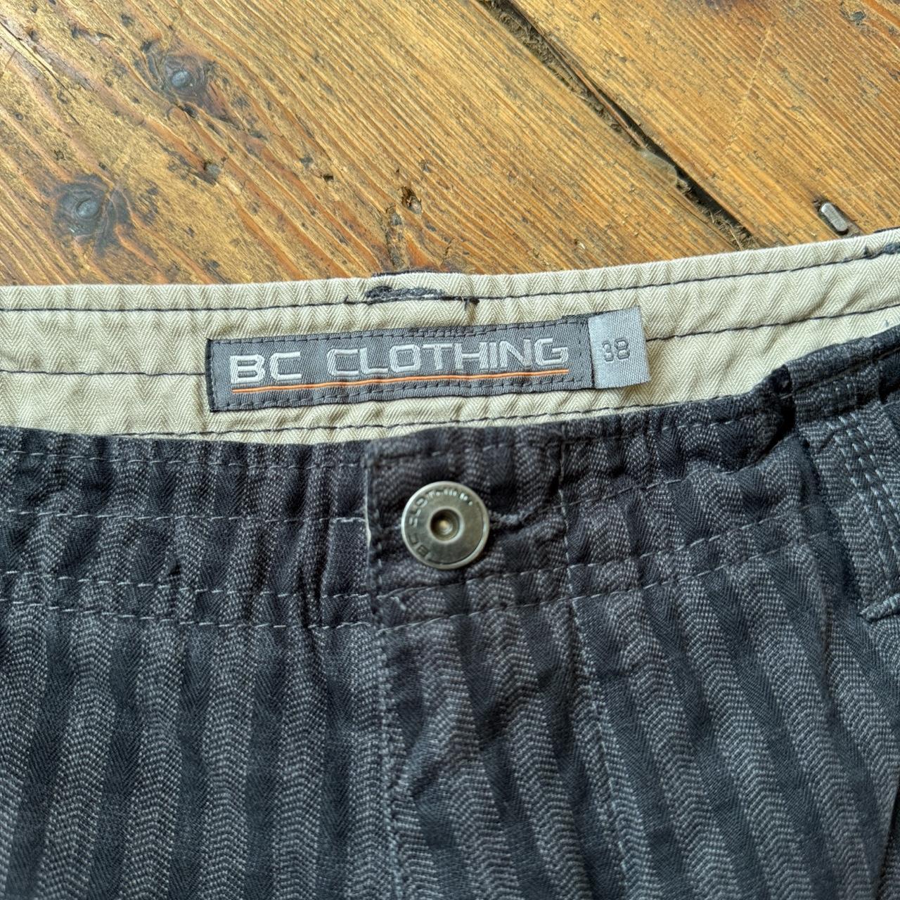 BC Clothing Black and Gray Striped Shorts W38
