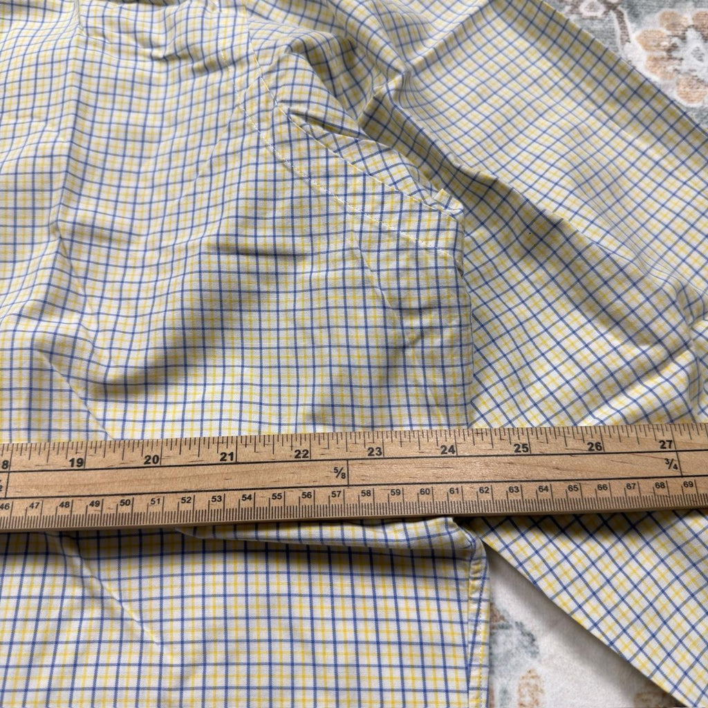 Polo Ralph Lauren Regent Classic Fit Blue and Yellow Checkered Long-sleeved Button-up Shirt Size 16