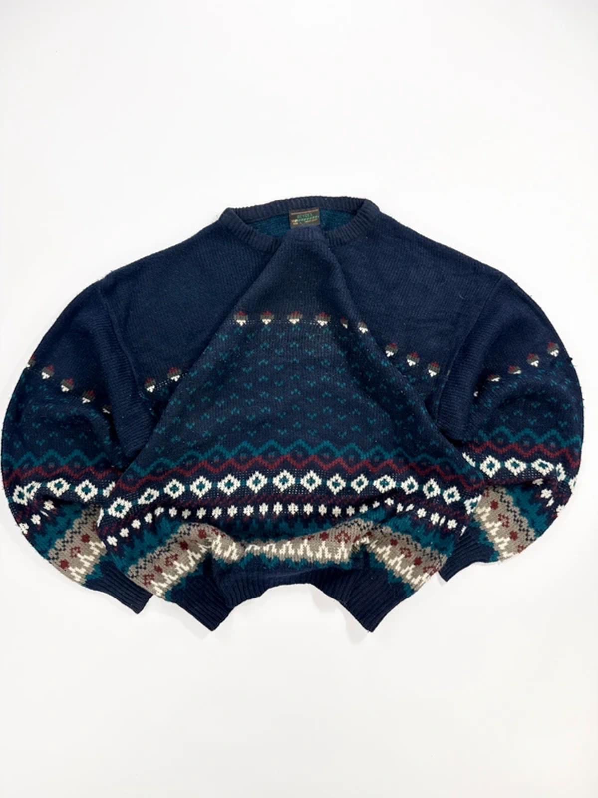 Boydex Vintage Knit Jumper Navy Fair Isle Pattern