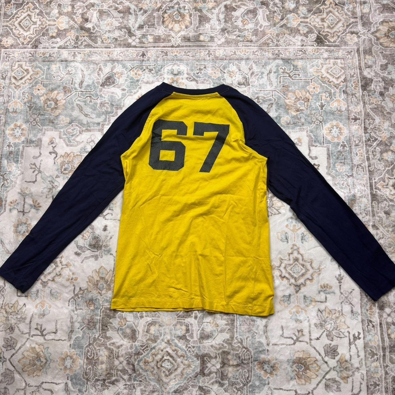 Polo Ralph Lauren Yellow and Navy “67” Long-sleeved Shirt Size L