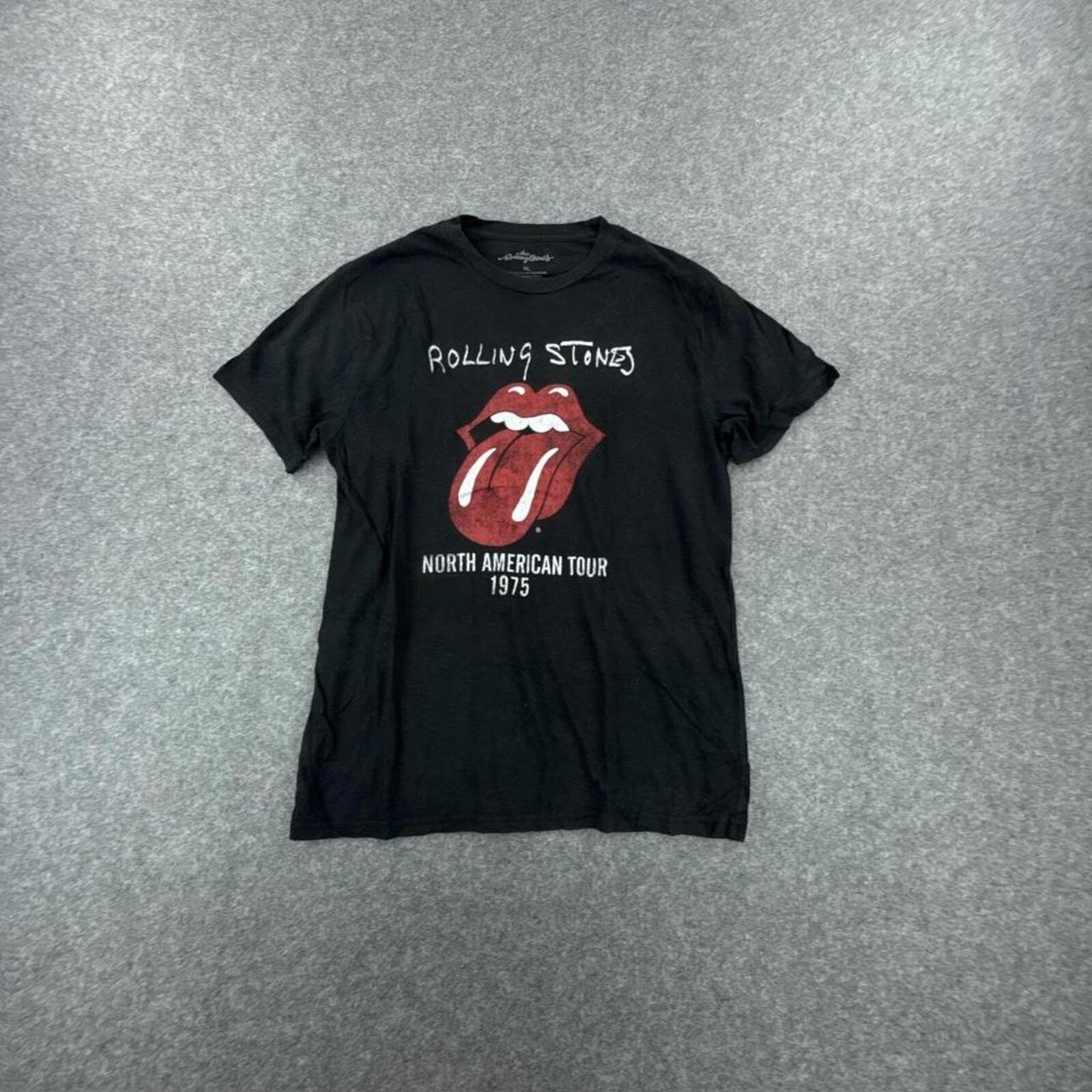The Rolling Stones North American Tour 1975 black cotton t-shirt